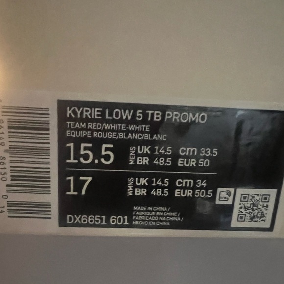 Nike Shoes | Kyrie Low 5 TB Promo | Color: Team Red/White | NEW!!❤️? main image 11